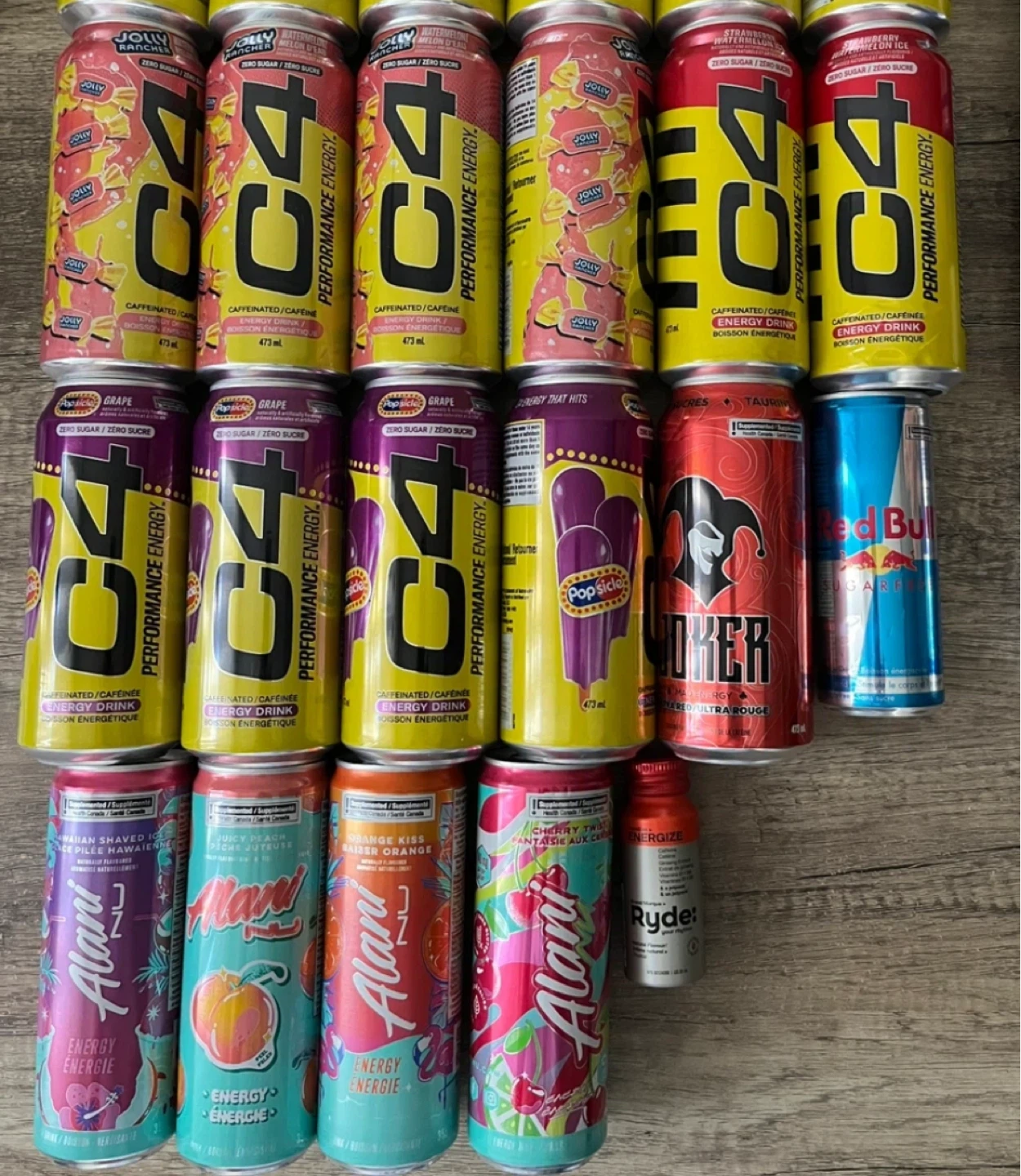 Energy Drinks (0 Sugar, $2 each)