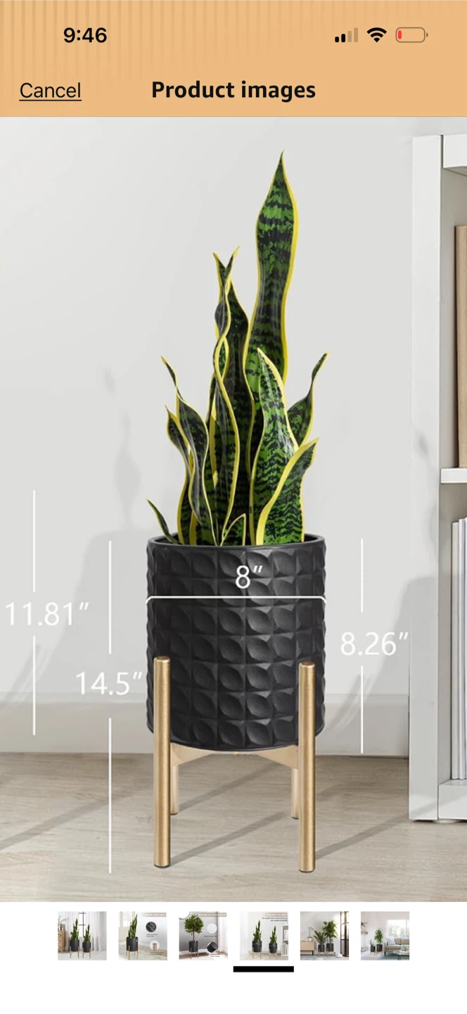 NEW Modern Mid Century Planter with Stand – White & Gold - photo 5