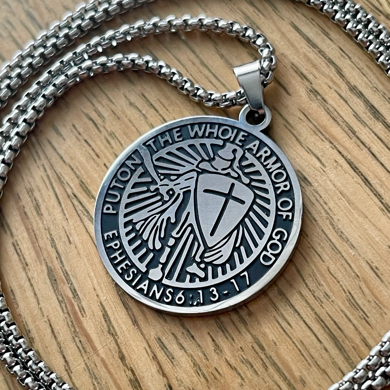 Armor of God stainless steel necklace