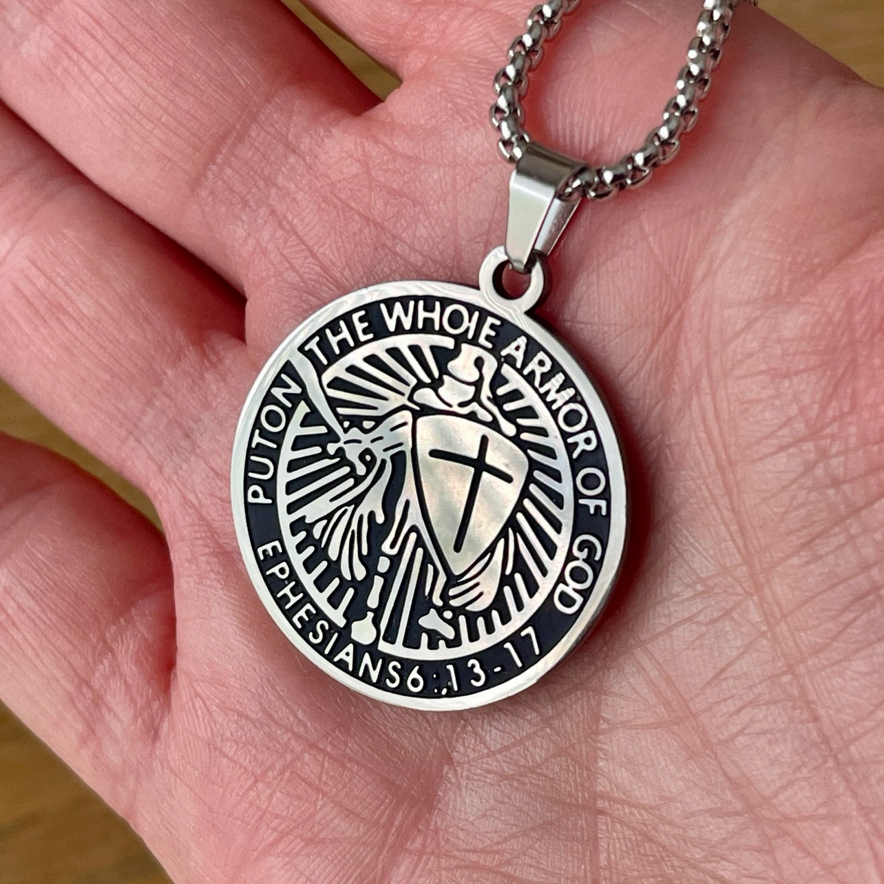 Armor of God stainless steel necklace - photo 3