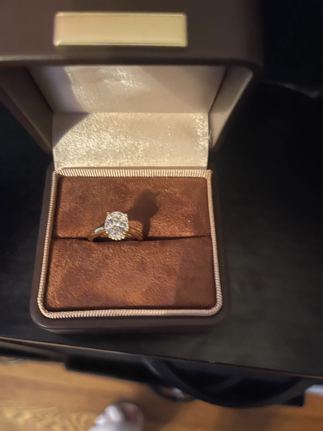 Gold Engagement Ring with Oval Diamond