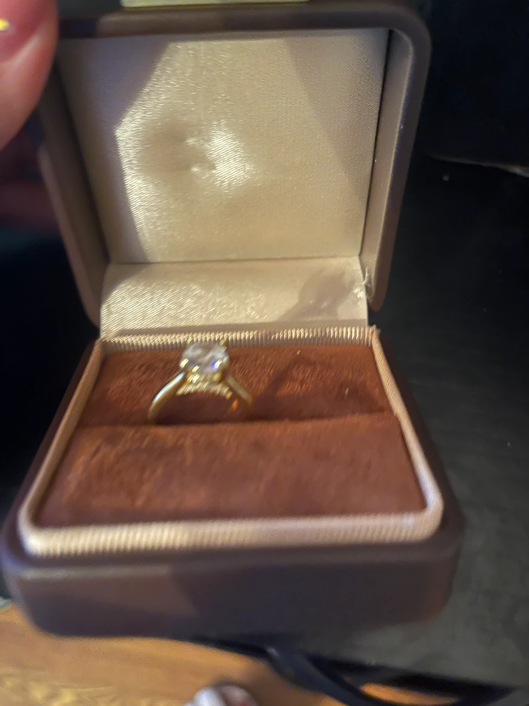 Gold Engagement Ring with Oval Diamond - photo 2