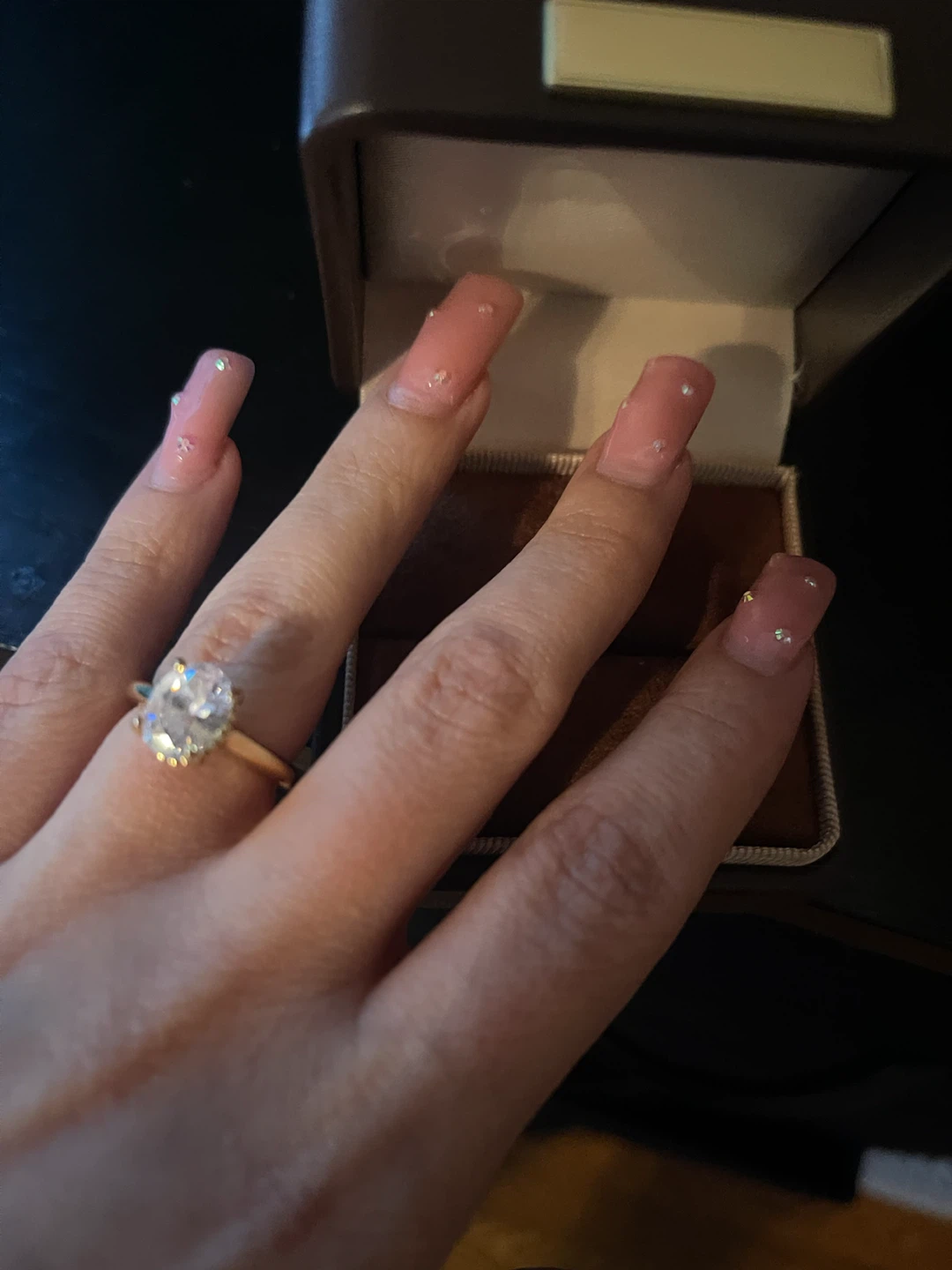 Gold Engagement Ring with Oval Diamond - photo 3