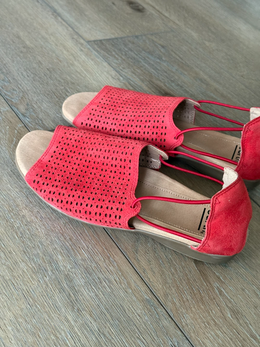 Earth Red Perforated Slingback Sandals - photo 2