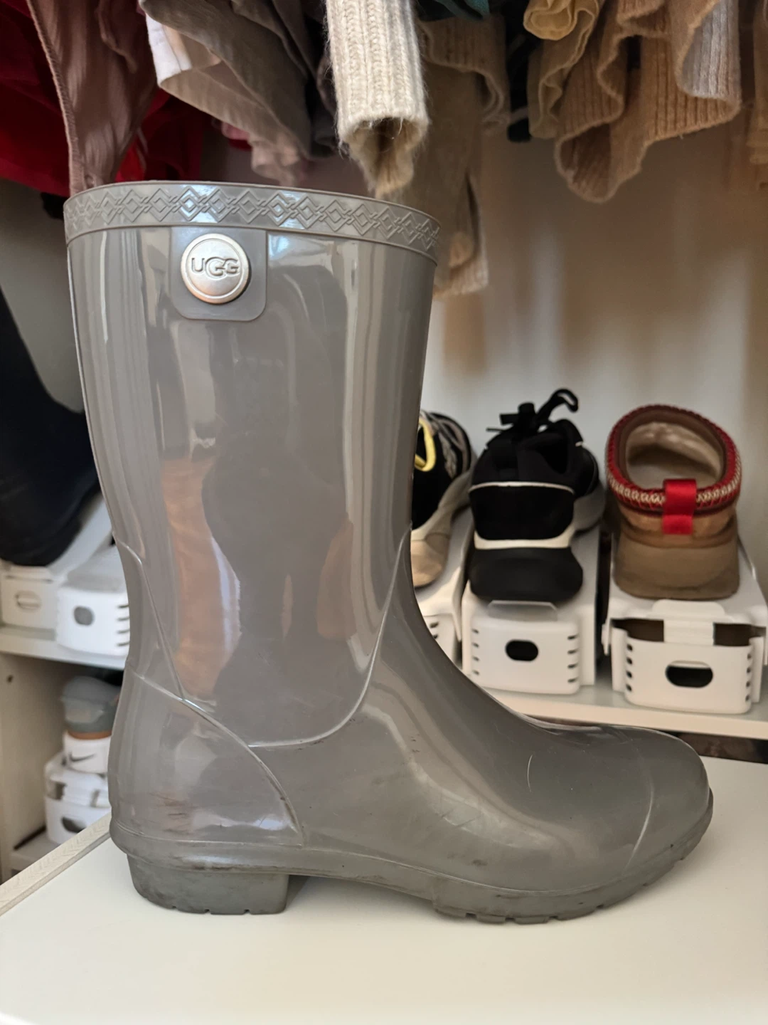 UGG Gray Rubber Rain Boots