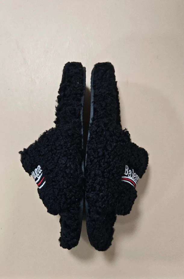 Balenciaga Black Fleece Slides with Box - photo 3