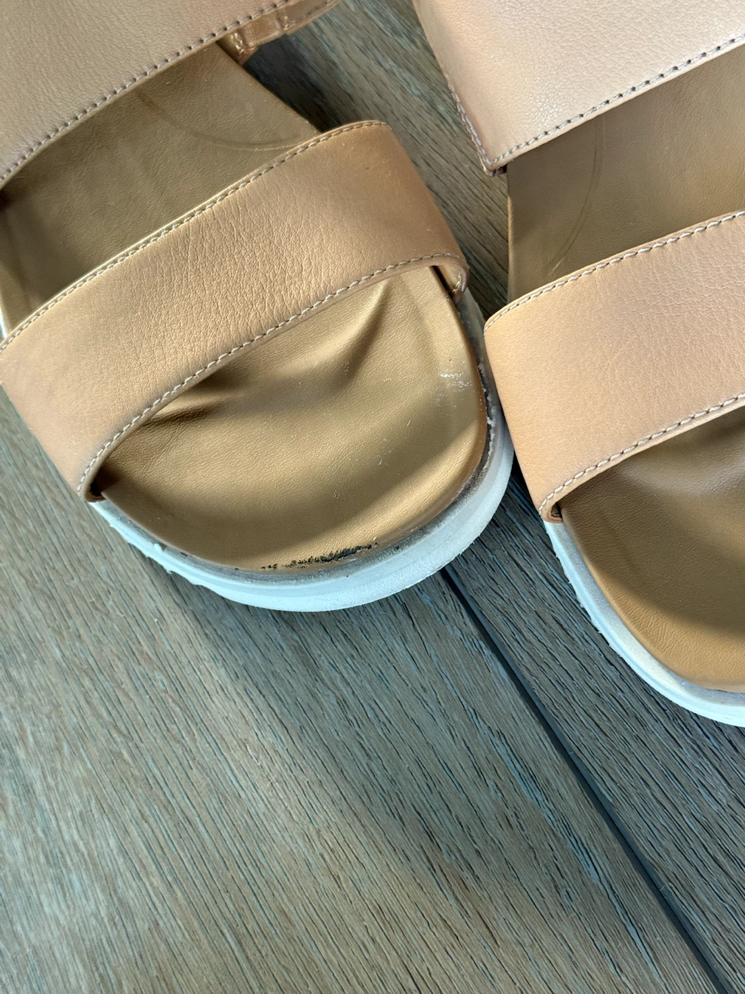 UGG Women's Sandals Tan Leather Slides Size 8 - photo 3