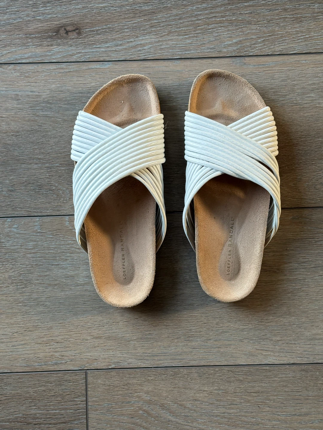 Loeffler Randall White Slide Sandals