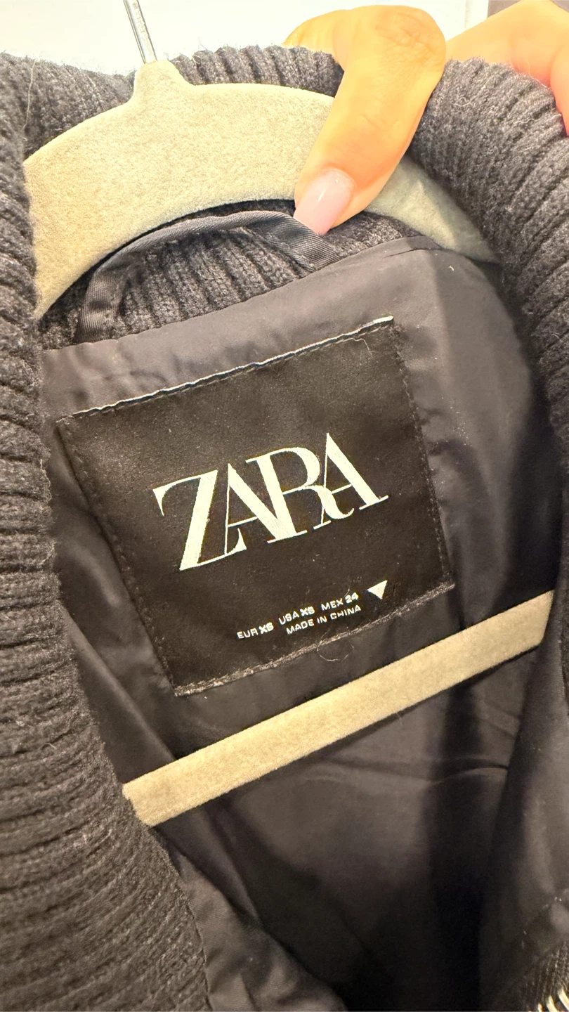 ZARA Black Pinstripe Bomber Jacket - photo 3