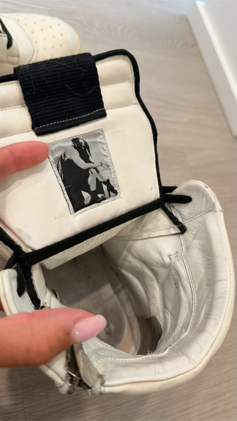 Rick Owens High Top geobasket Sneakers White Leather - photo 5