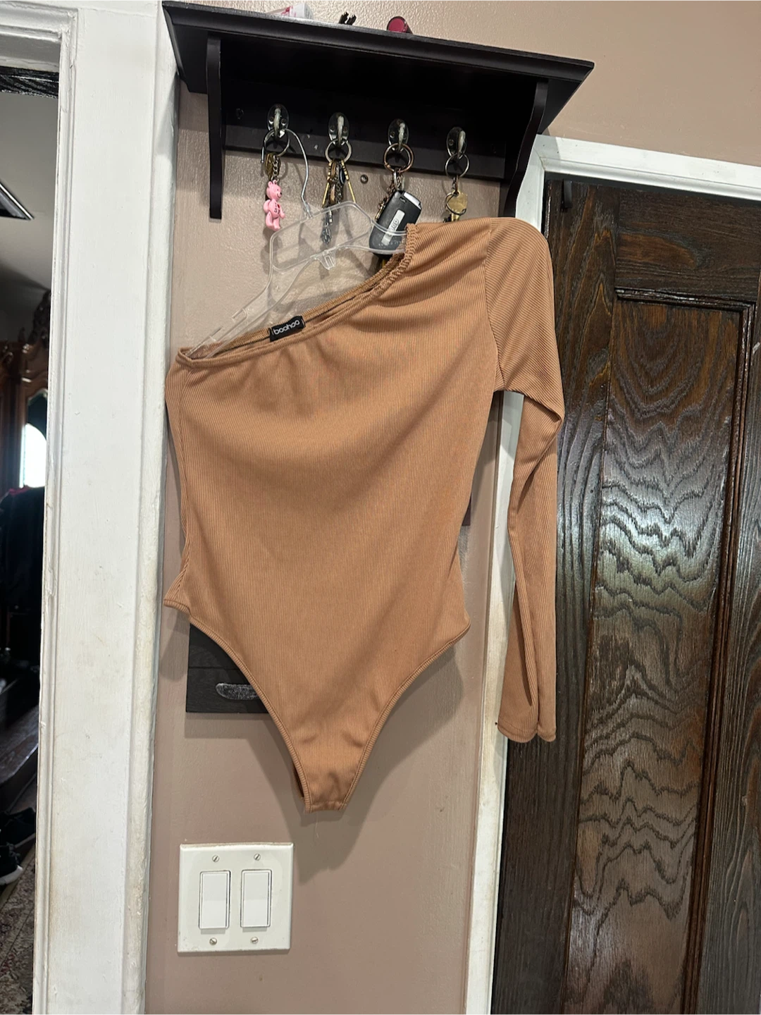 Boohoo One Shoulder Long Sleeve Bodysuit