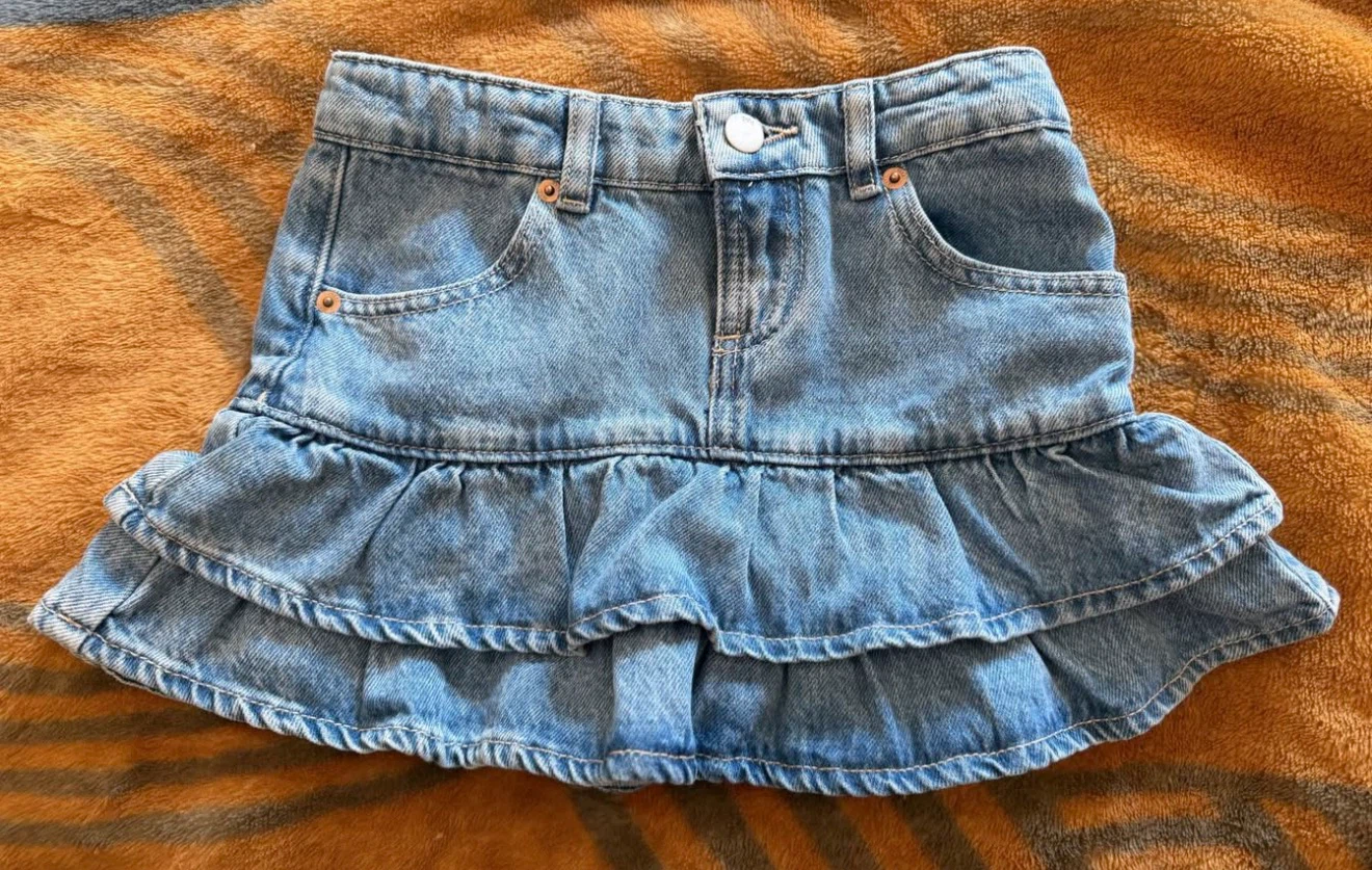 Zara Denim Ruffle Skirt - 8-9 Years
