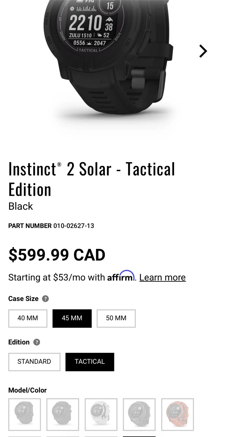 Garmin Instinct 2 Solar - Tactical Edition Watch
