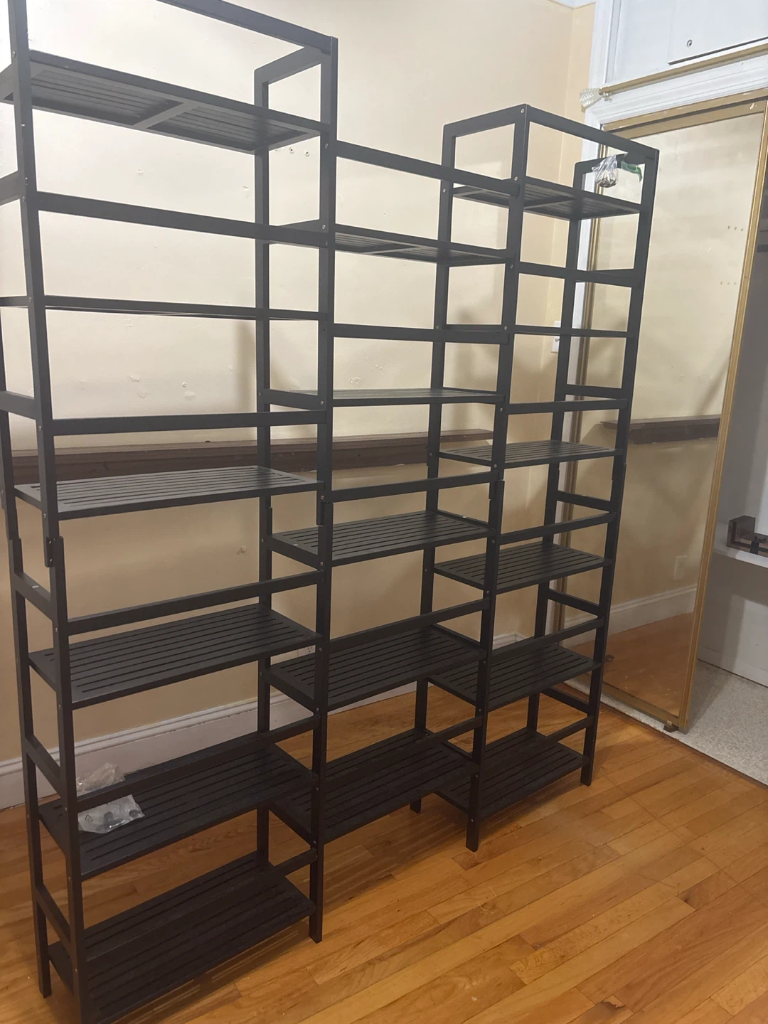 Black Metal Multi-Tiered Shelf Unit