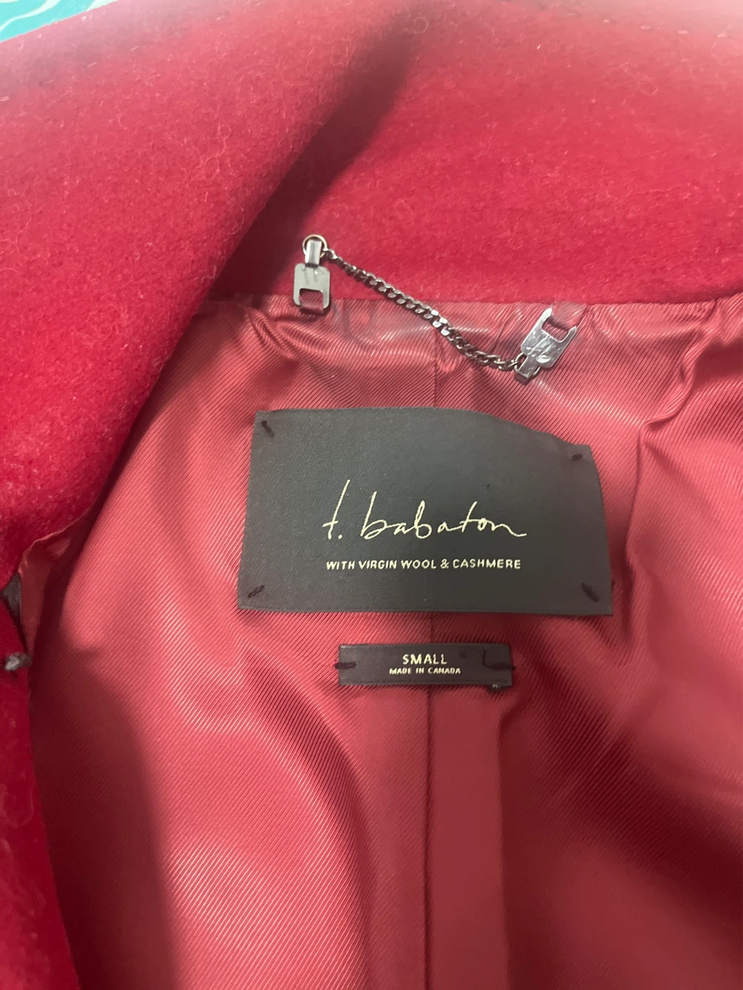 T. Babaton Wool & Cashmere Coat - Red, Size Small - photo 2