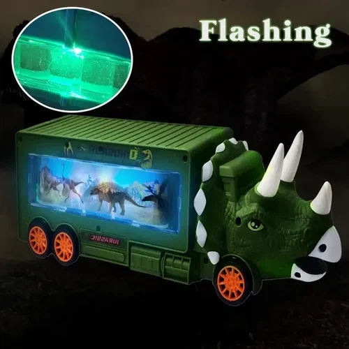 Dinosaur Transport Truck Toy with Lights - photo 3