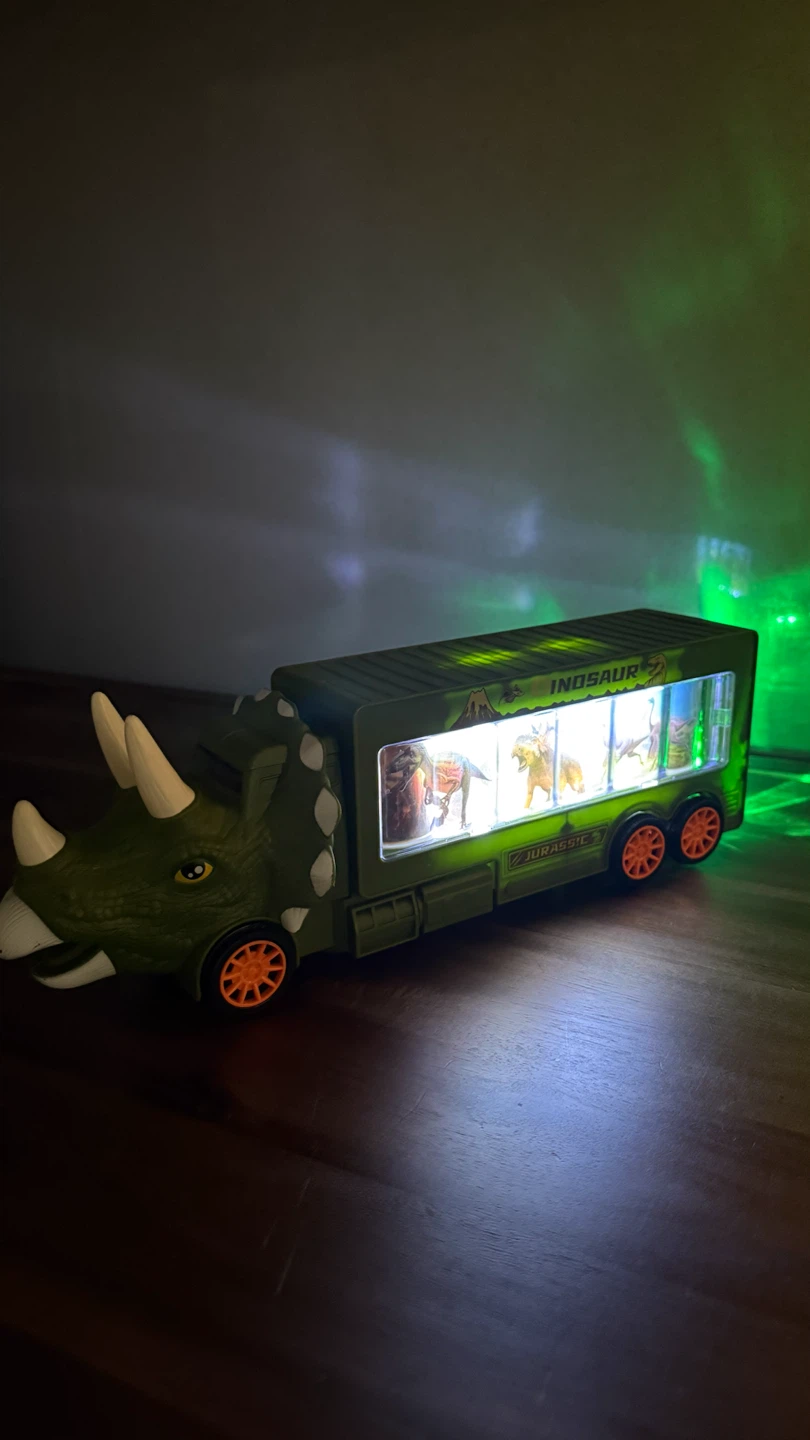 Dinosaur Transport Truck Toy with Lights - photo 4