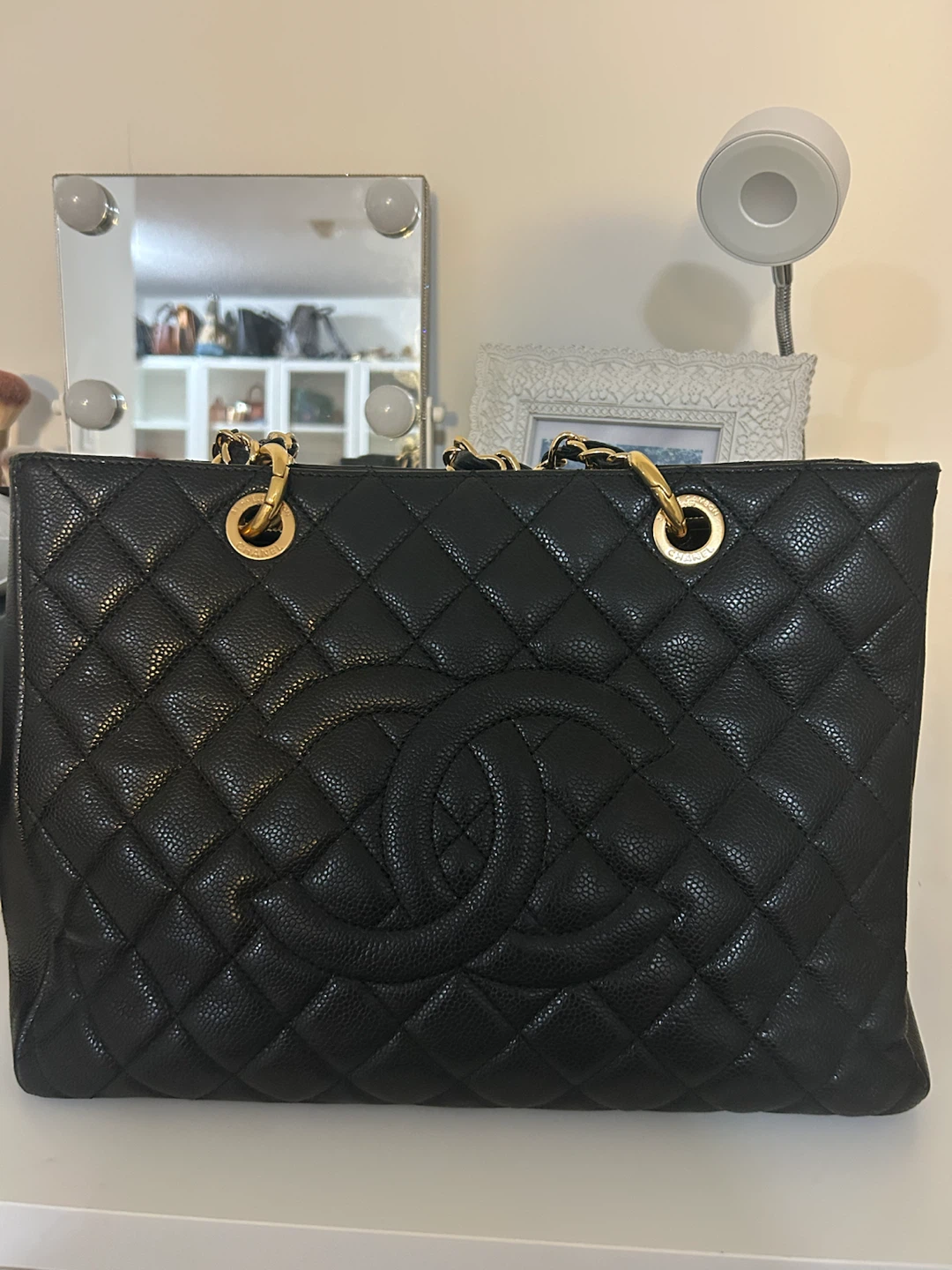 Chanel Black GST Leather Tote Bag