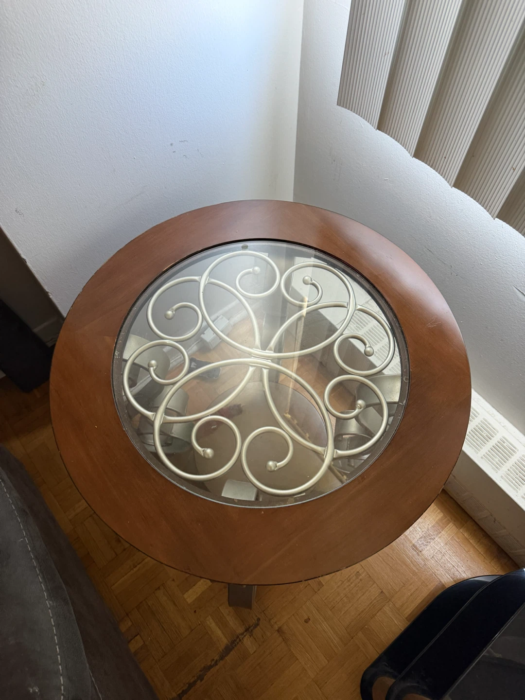 Round Accent Table with Glass Top - photo 3