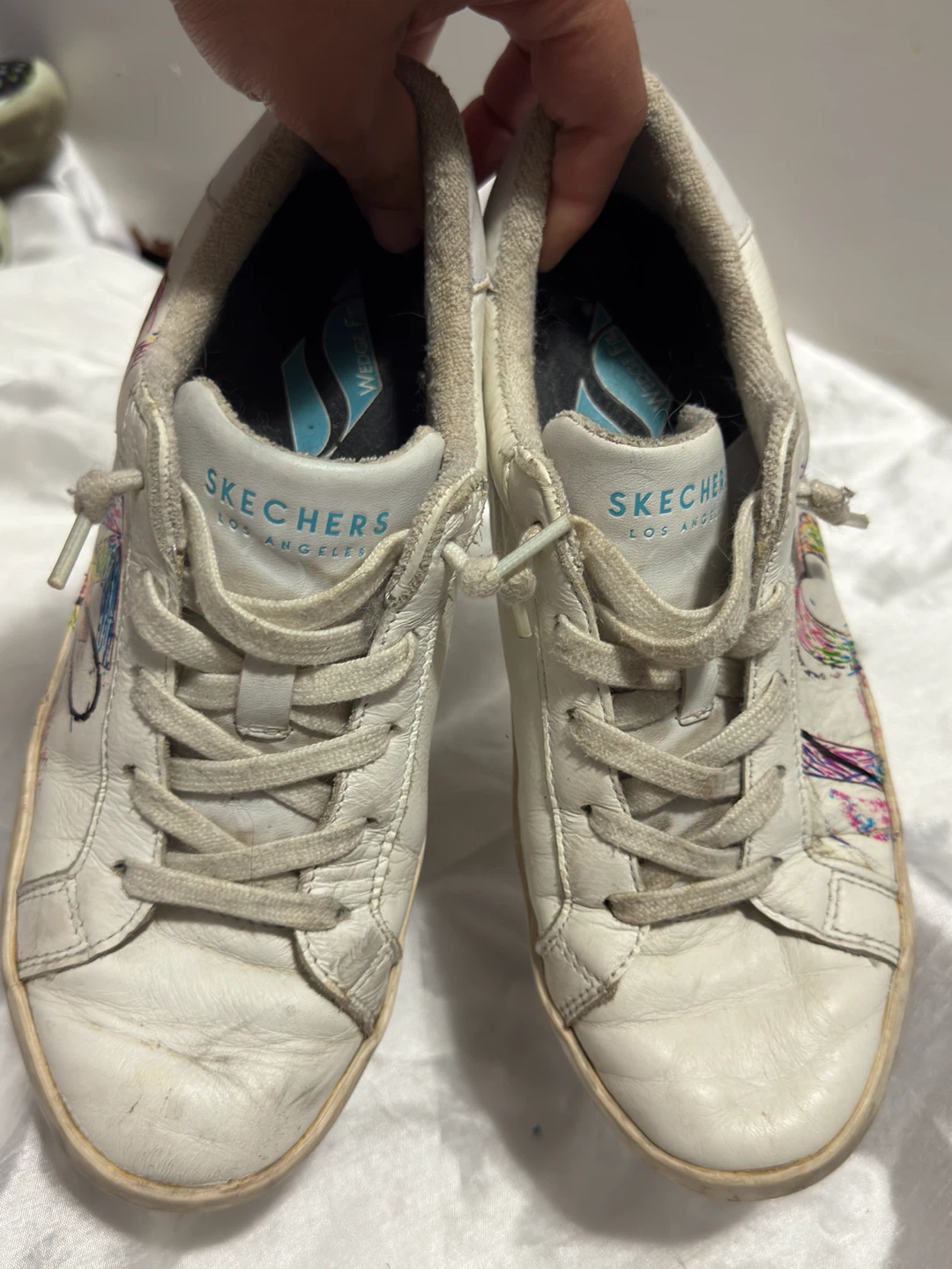 Skechers Women's White Sneakers with Colorful "LOVE" Design - photo 4