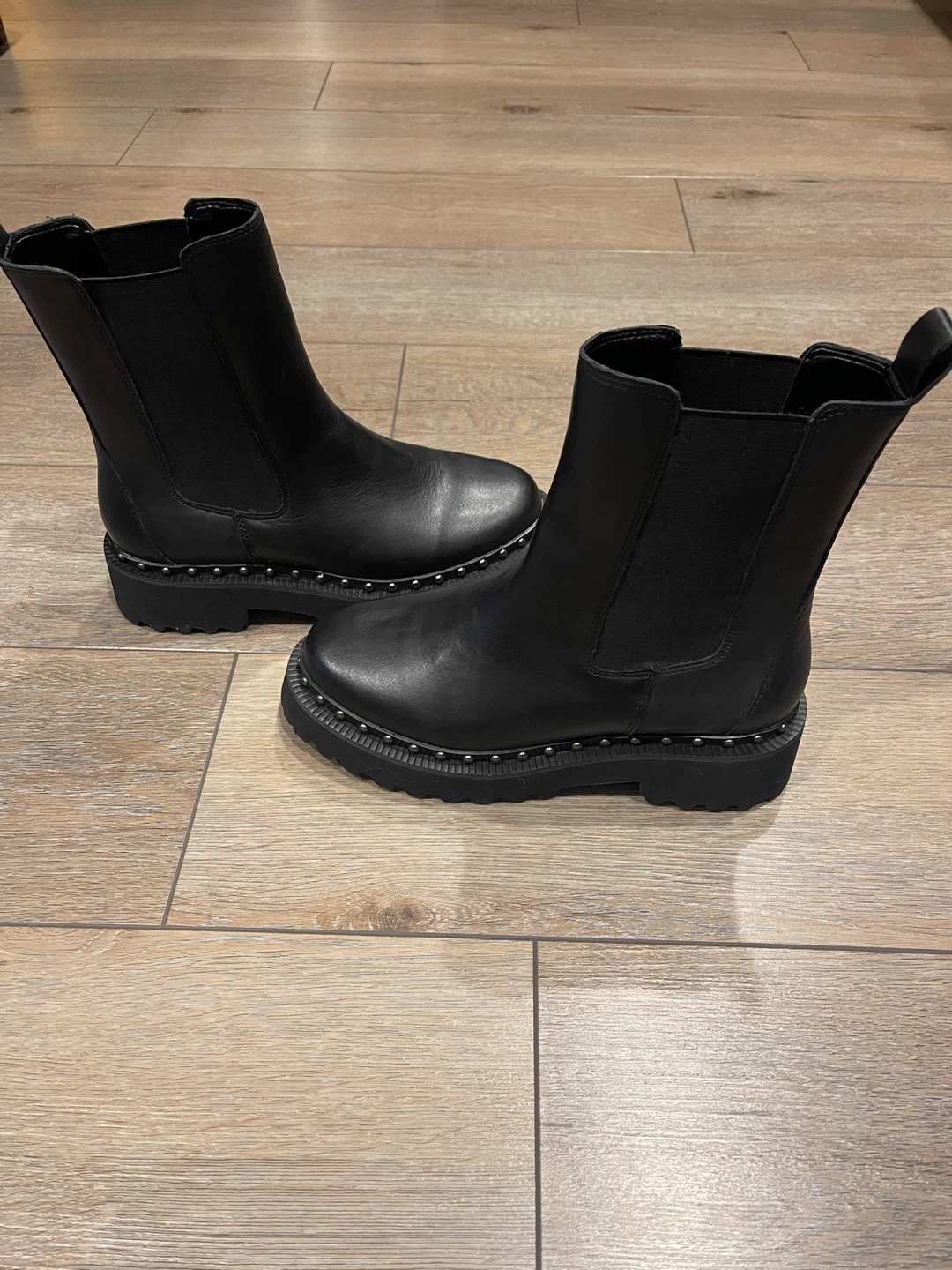 Black Chelsea Boots with Studded Sole - photo 2