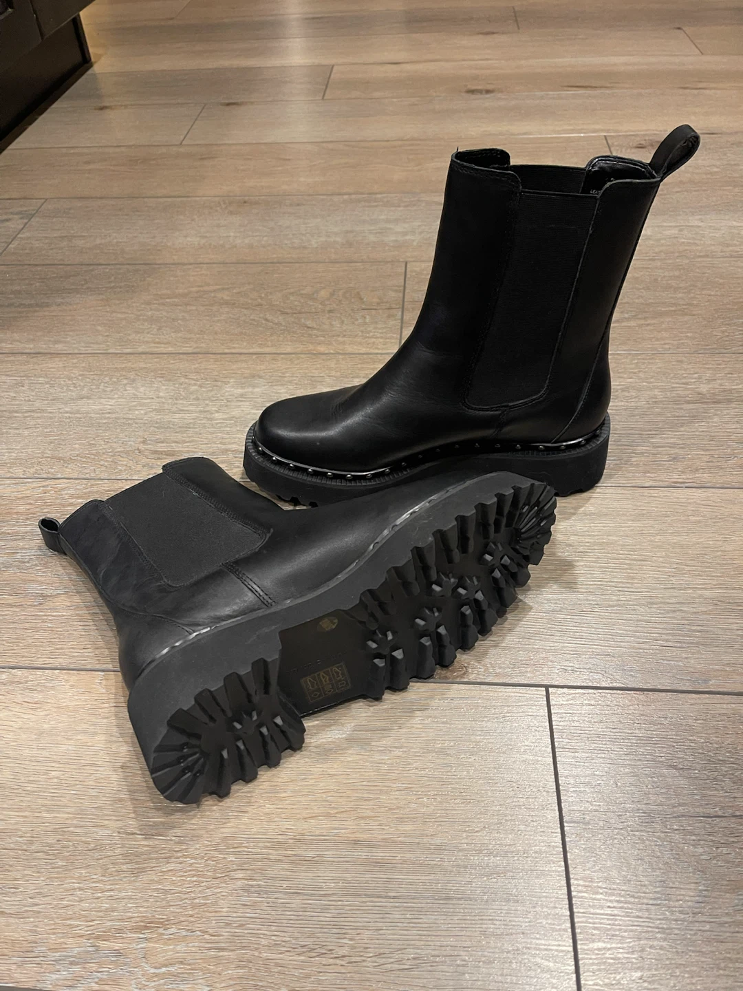 Black Chelsea Boots with Studded Sole - photo 3