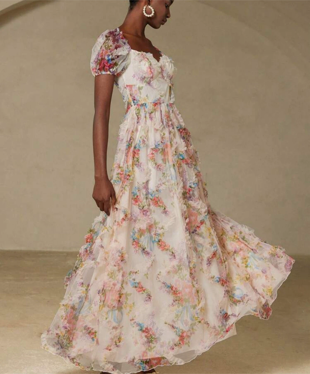 Floral Puff Sleeve Maxi Dress - photo 2