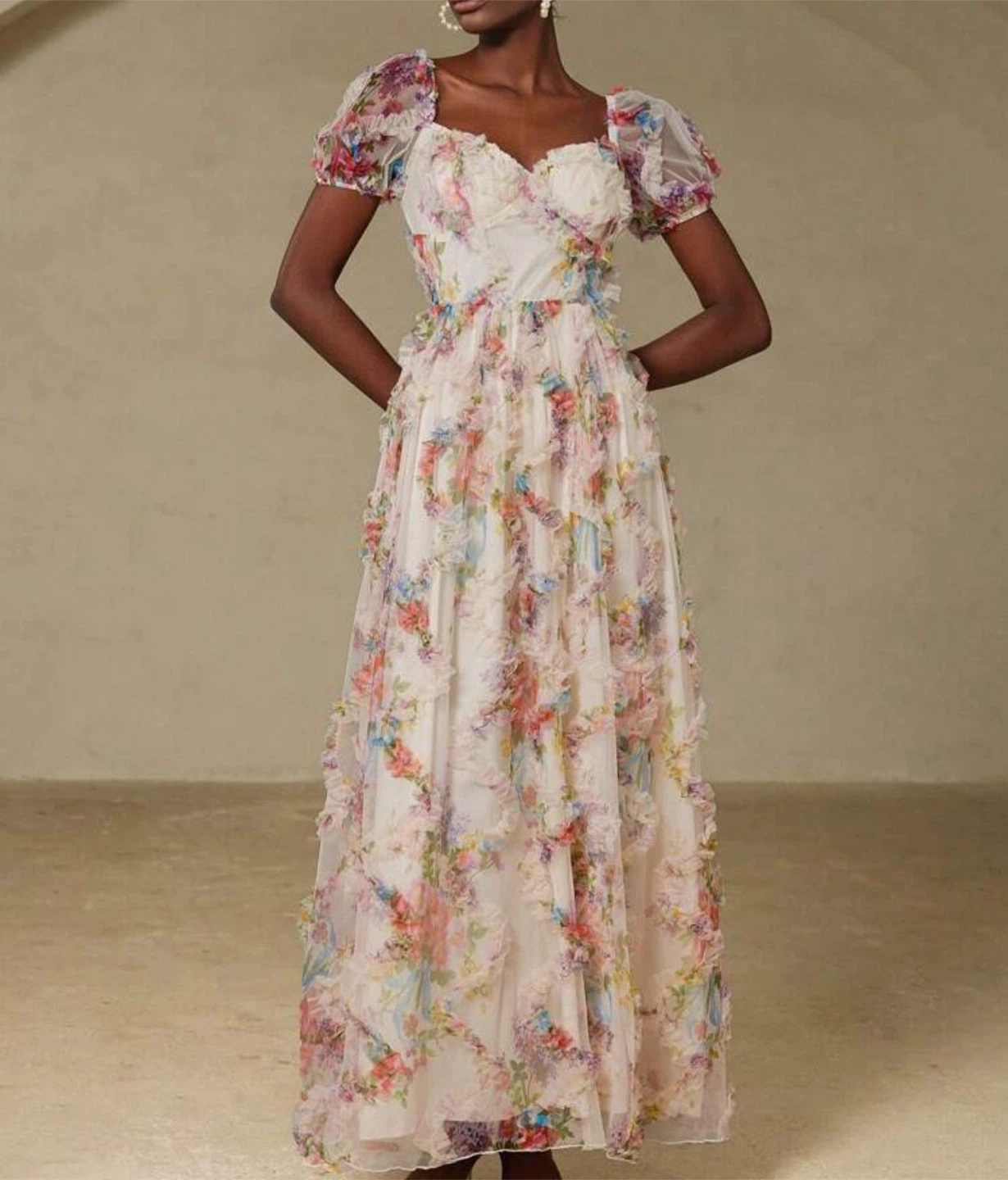 Floral Puff Sleeve Maxi Dress - photo 3