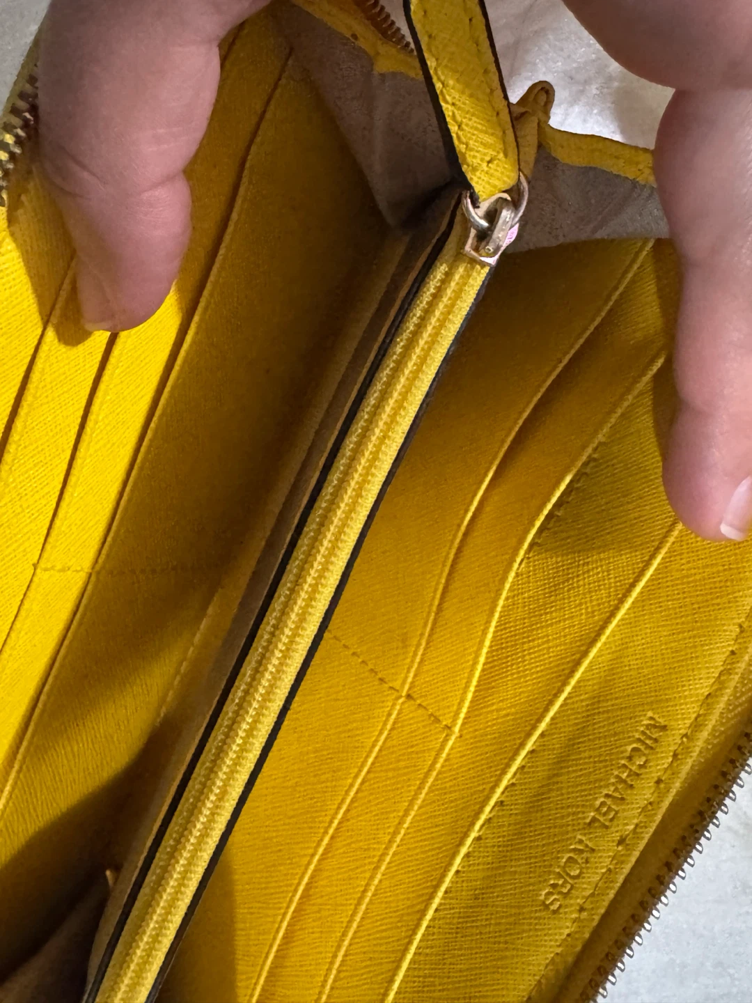 Michael Kors Studded Yellow Zip Around Wallet - photo 2