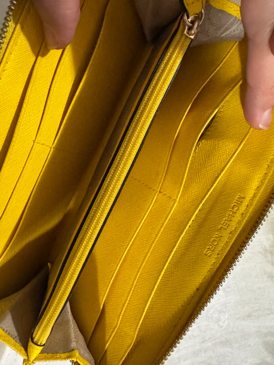 Michael Kors Studded Yellow Zip Around Wallet - photo 3