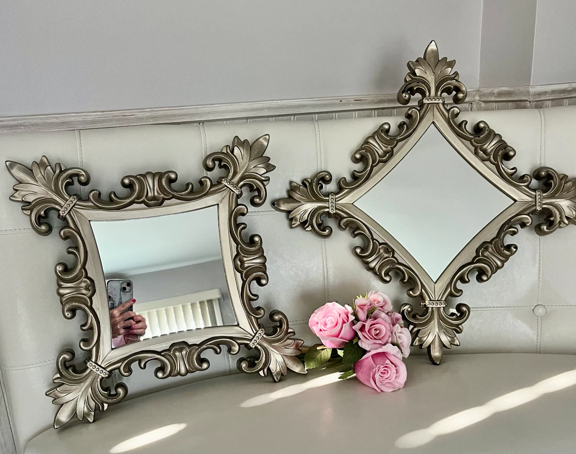 BEAUTIFUL PAIR OF SHABBY CHIC MIRRORS