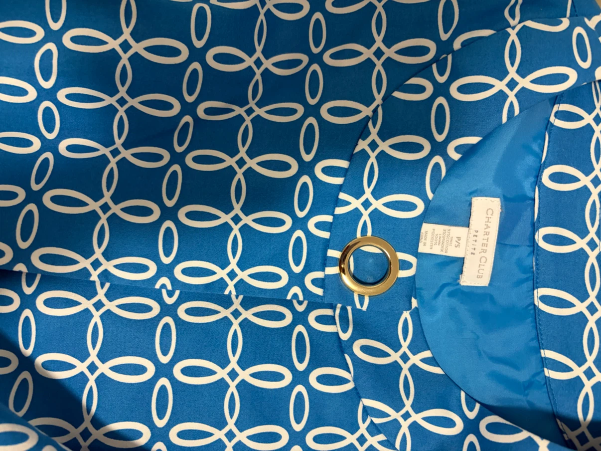 Charter Club Blue Geometric Print Blazer Jacket - photo 5