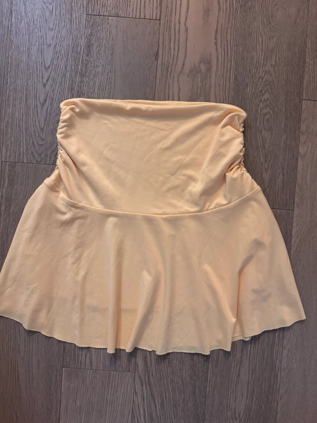 Yellow Ruched Tube Skirt