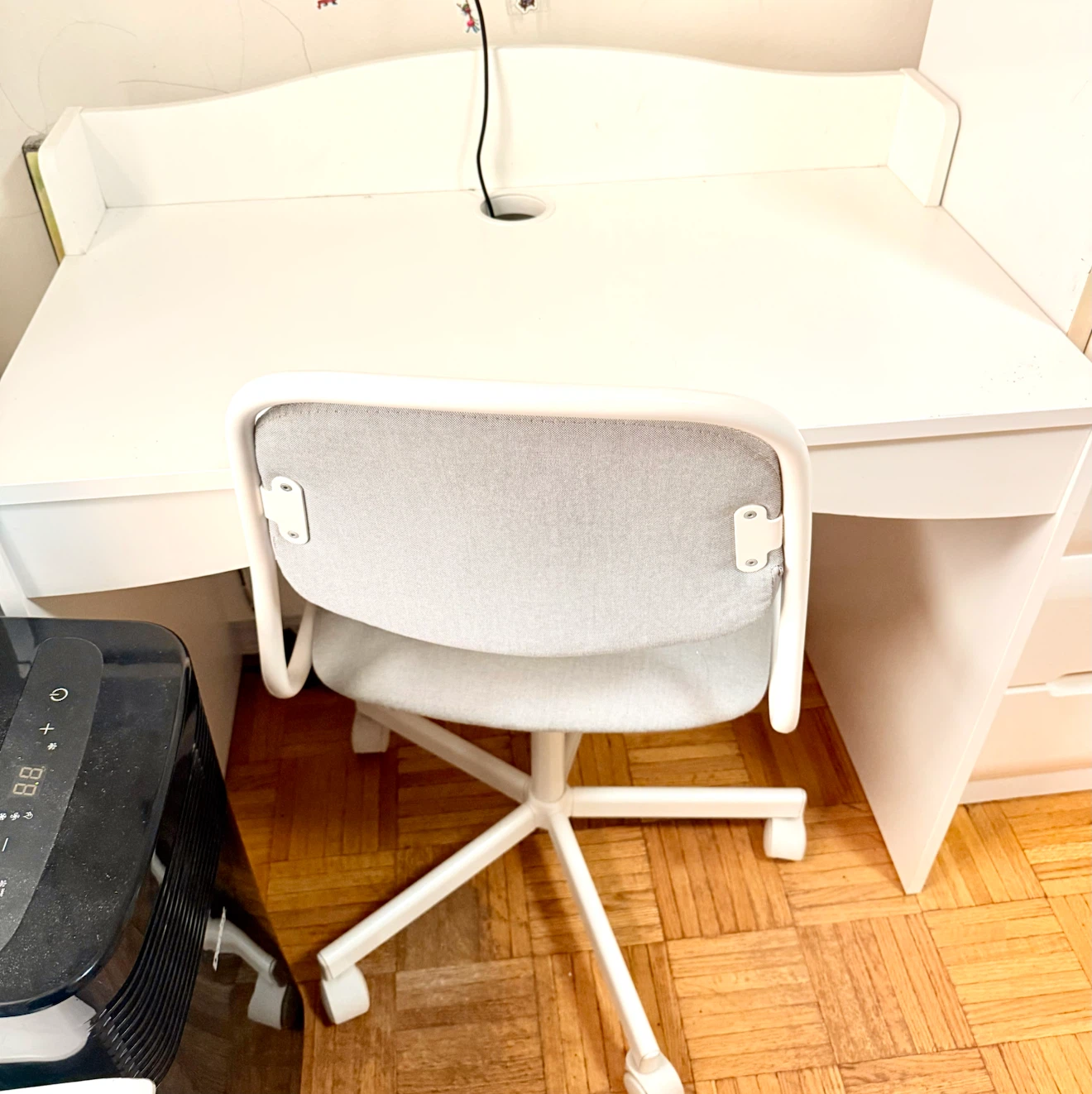 White Dresser and White Study Table & Chair - photo 2