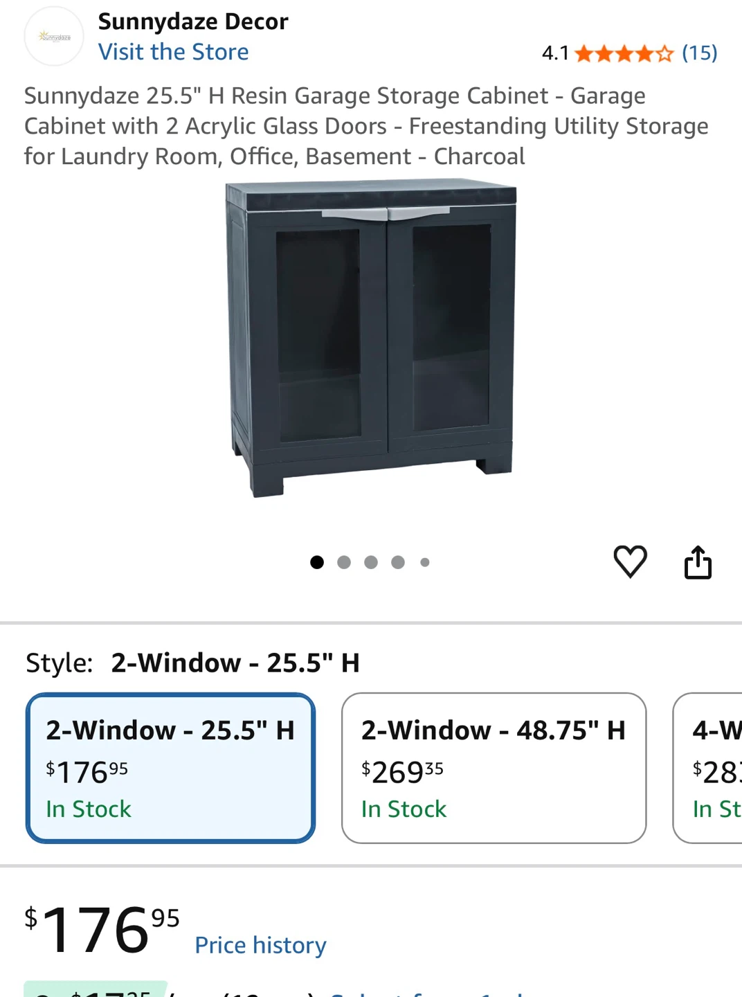 Sunnydaze Decor 25.5" H Resin Garage Storage Cabinet - photo 2