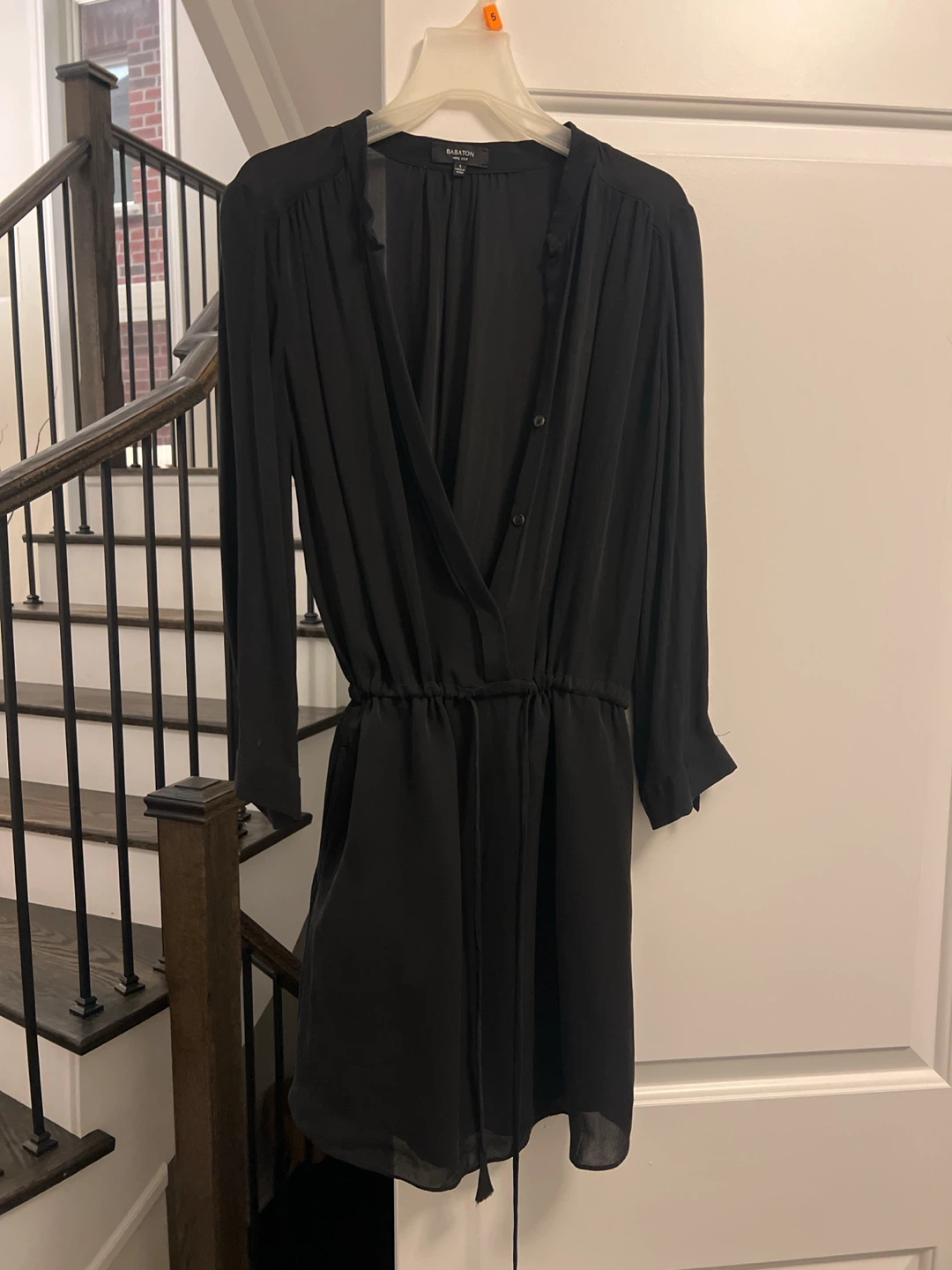 Babaton 100% Silk Mini Dress - Black