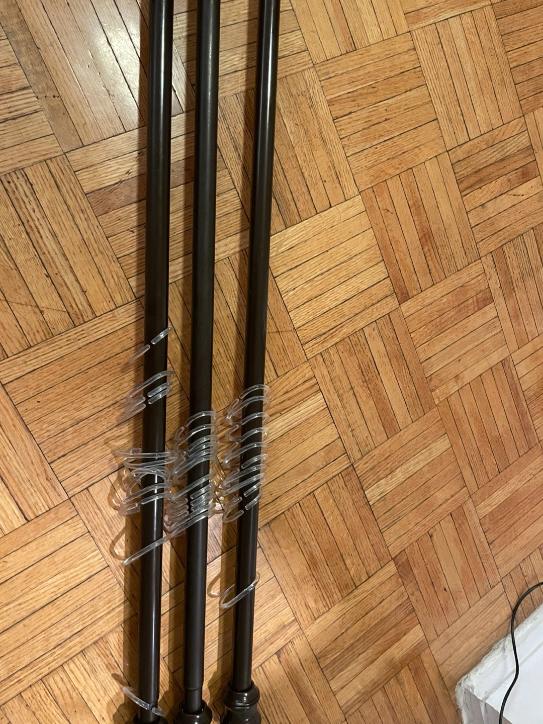 Set of 3 Black Curtain Rods - photo 2