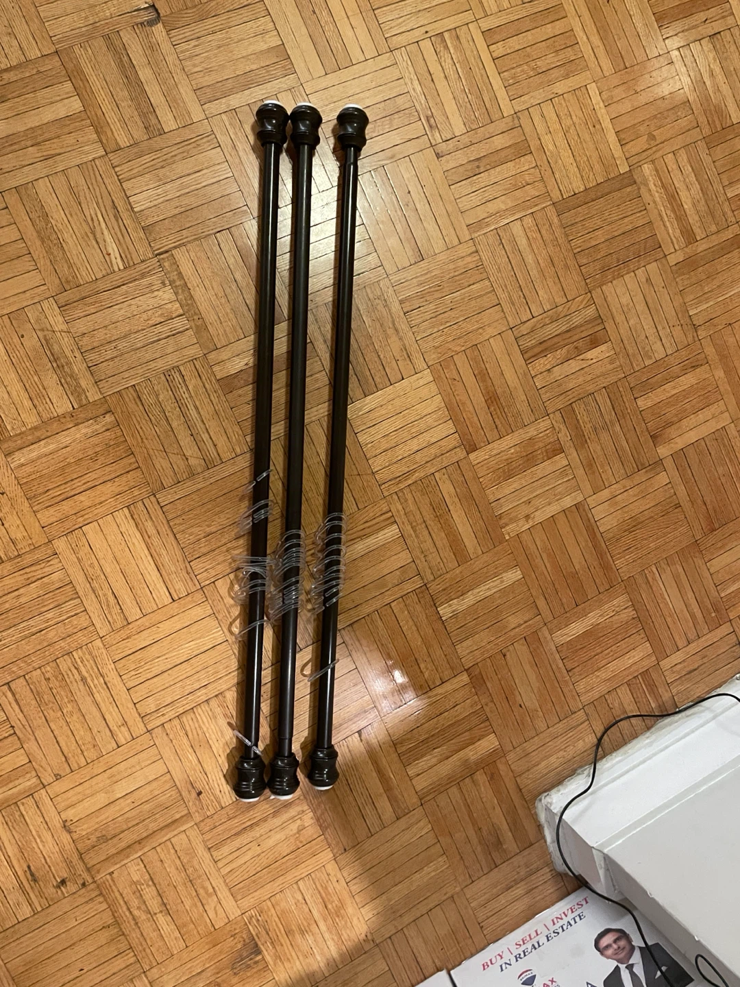 Set of 3 Black Curtain Rods - photo 3