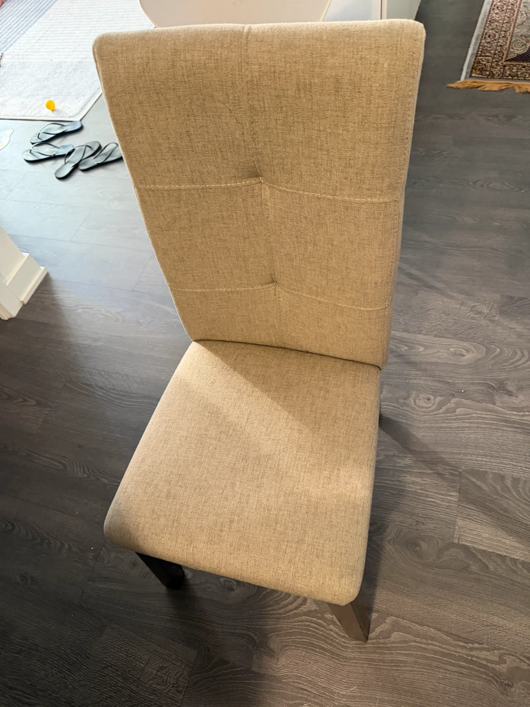 Wooden Round Dining Table with 3 Upholstered Chairs - photo 3
