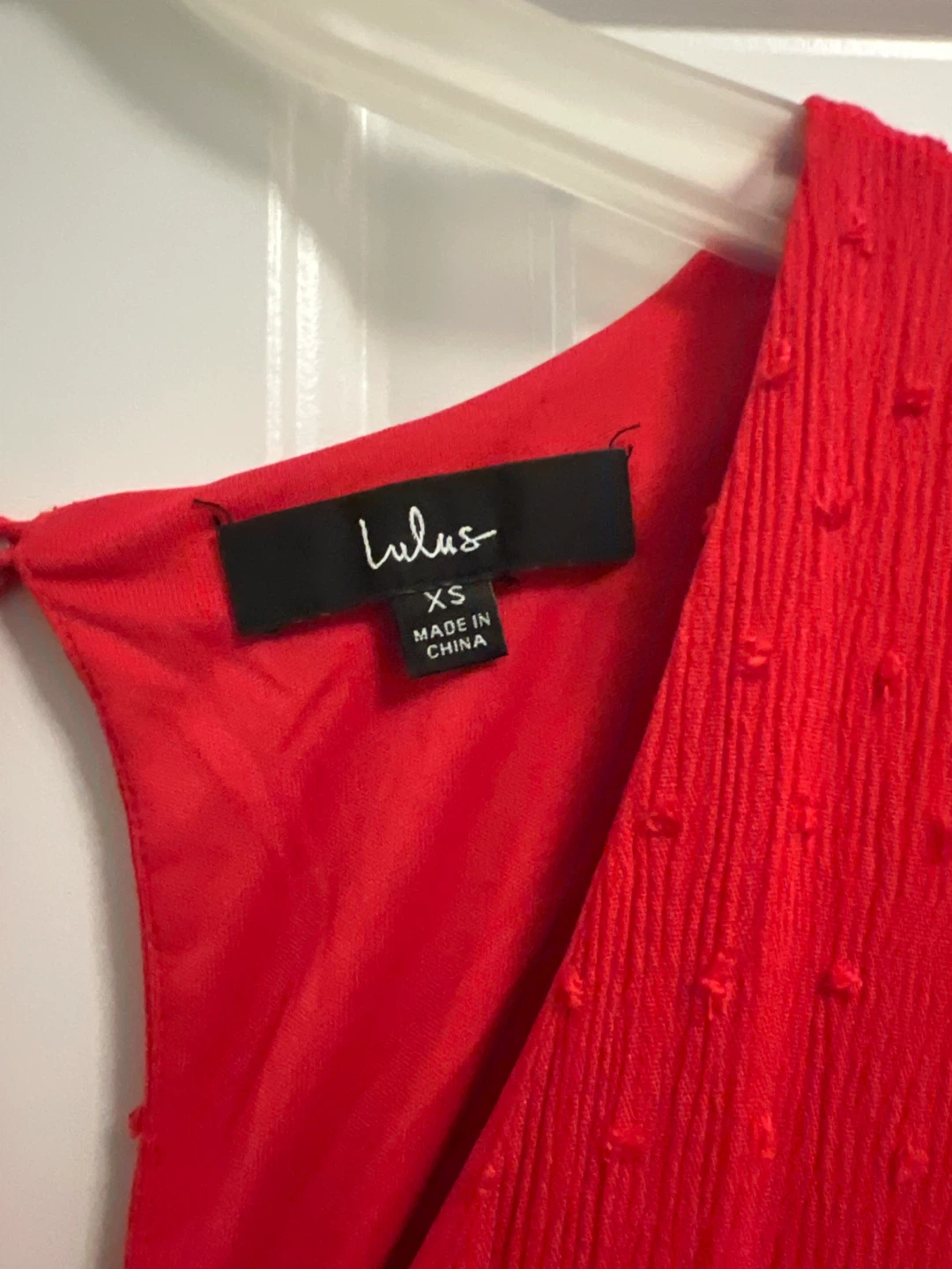 Lulus Red Swiss Dot Tiered Wrap Mini Dress - photo 3