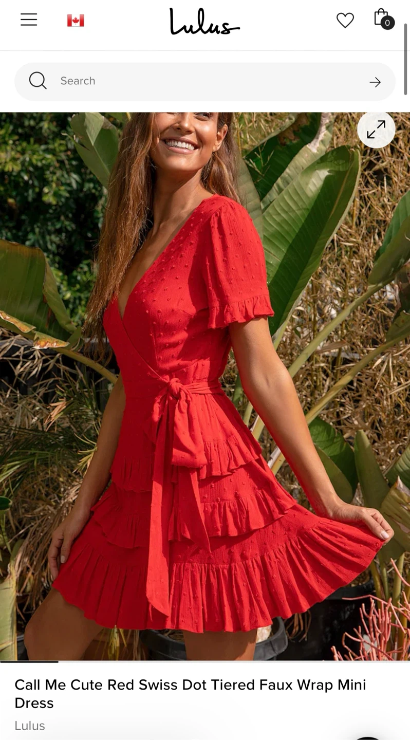 Lulus Red Swiss Dot Tiered Wrap Mini Dress - photo 5