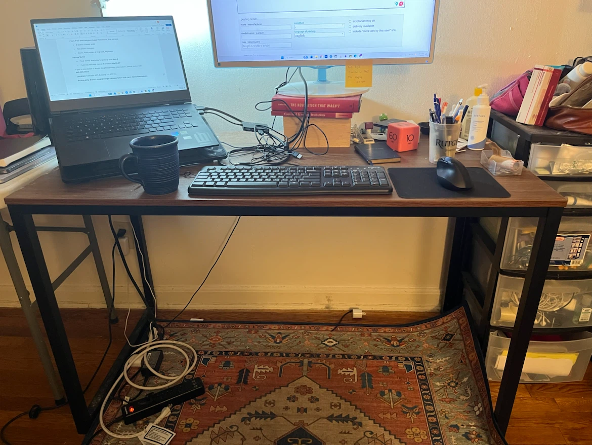 Wooden top computer desk