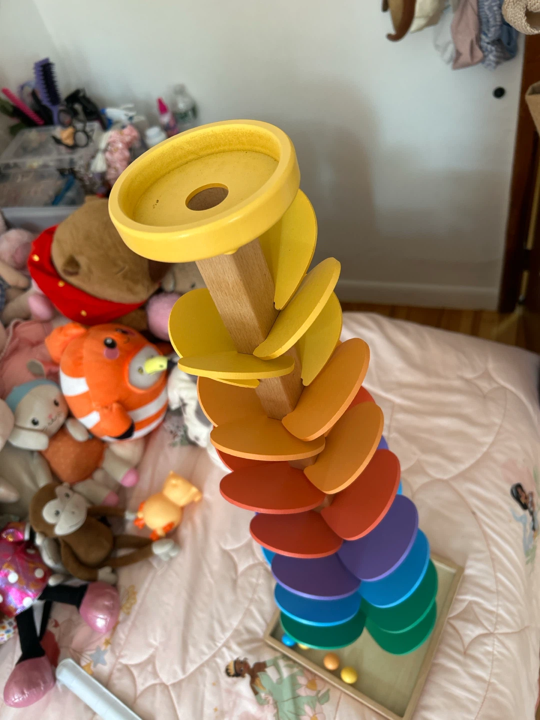 Wooden Rainbow Marble Run musical Toy - photo 2