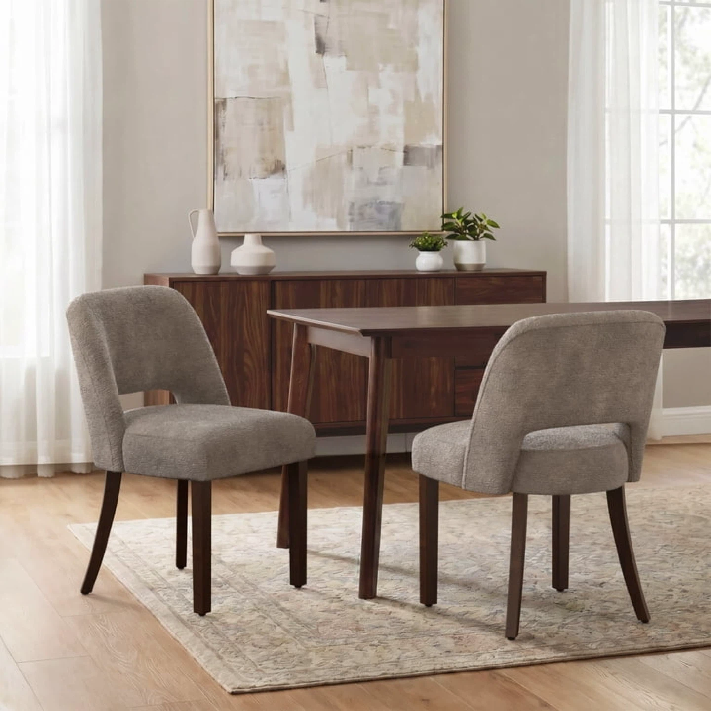 Beige Upholstered Dining Chairs (Set of 2) - photo 2