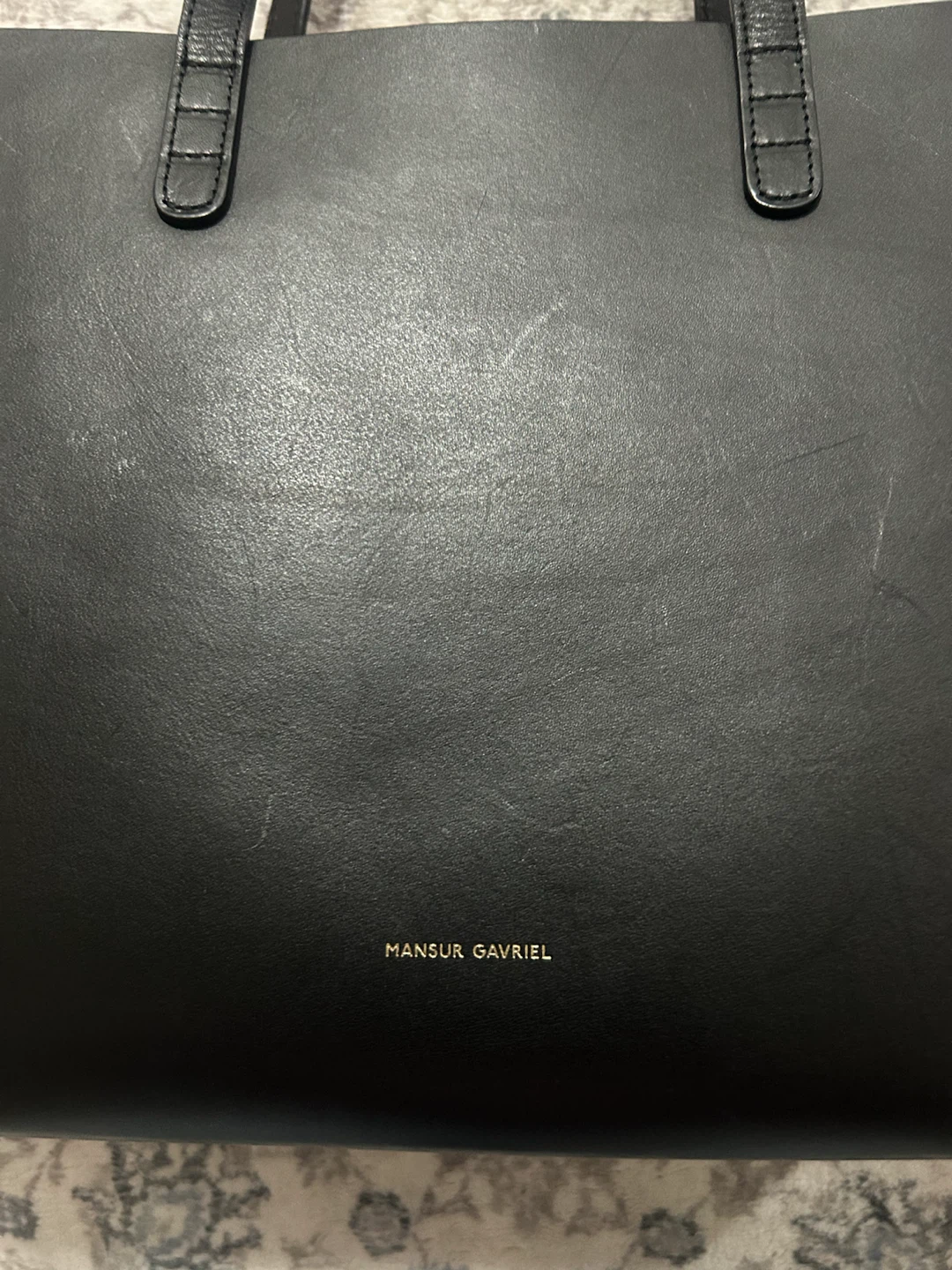 Mansur Gavriel Black Leather Tote Bag with Pouch - photo 2