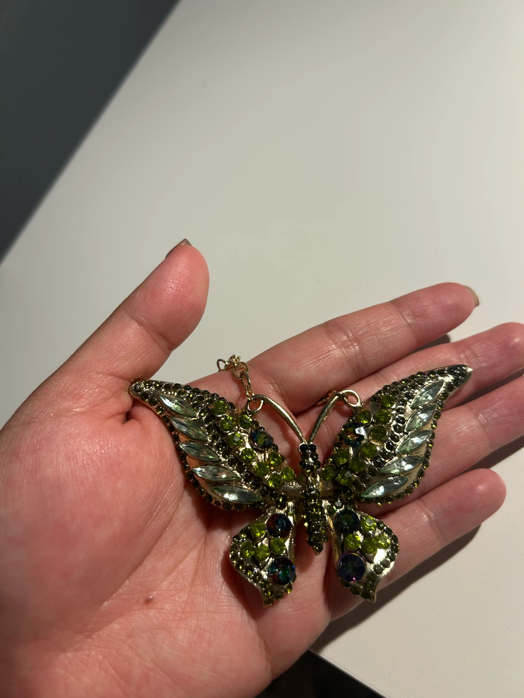 Gold-tone Butterfly & Bead Charm Necklace - photo 5