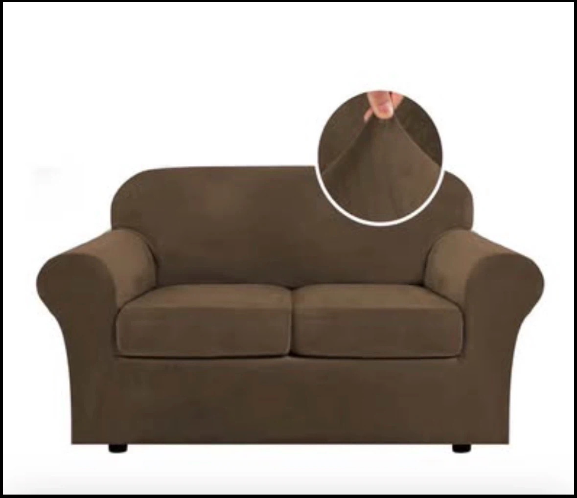 Brown 2-Seater Sofa Cover - photo 2