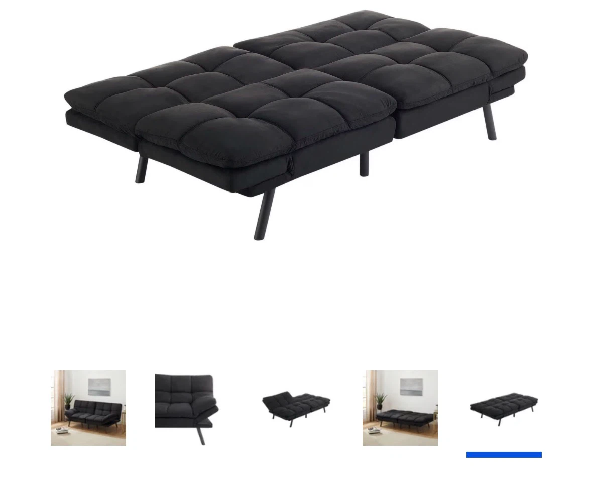 Black Futon Sofa Bed - photo 3