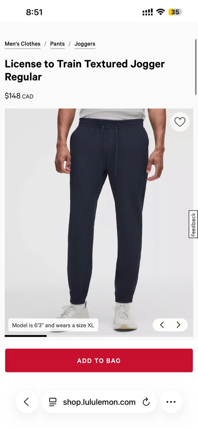 Lululemon License to Train Textured Jogger Regular