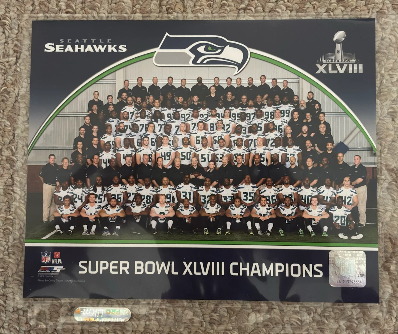 Seattle Seahawks 2014 Super Bowl Champions Team Photo